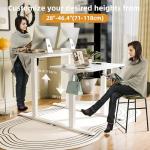 ERGOMAKER Electric Standing Desk, 31.5" x 23.6" Height Adjustable Sit Stand Desk with Splice Board for Home Office, Computer Desk Memory Preset (White Frame, White Desktop)
