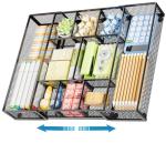 Marbrasse Expandable Desk Drawer Organizer, Mesh Drawer Organizer Tray with 10 Adjustable Compartments, Desk Organizers and Accessories, 5 Dividers Drawer for Office Supplies, Makeup & Vanity (Black)