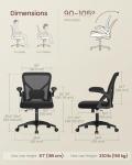 VASAGLE Ergonomic Mesh Office Chair with Adjustable Lumbar Support, 90-105° Tilt Function, Wide Seat, Flip‑Up Armrests, Computer Desk Chair for Home Office, Ink Black UOBN045BH01S