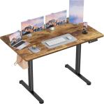 Furmax Electric Standing Desk, 45 x 24 Inches Sit Stand up Desk, Sit Stand Height Adjustable Home Office Desk with 4 Height Position Memory - with Splice Board (Rustic Brown, 45)