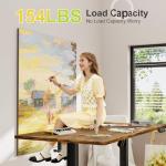 Furmax Electric Standing Desk, 45 x 24 Inches Sit Stand up Desk, Sit Stand Height Adjustable Home Office Desk with 4 Height Position Memory - with Splice Board (Rustic Brown, 45)