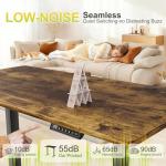 Furmax Electric Standing Desk, 45 x 24 Inches Sit Stand up Desk, Sit Stand Height Adjustable Home Office Desk with 4 Height Position Memory - with Splice Board (Rustic Brown, 45)