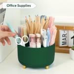 SKYDUE 360 Degree Rotating Desk Organizer, Dual-Purpose Pencil Pen Holder for Desk, Rotating Desk Pen Organizer with 5 Slots, Art Supplies, Pencil Cup for Office, School, Home