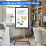 maxtek Magnetic Mobile White Board, 40 x 24 Double Sided Dry Erase Board Rolling Whiteboard, Aluminum Frame Standing Whiteboard on Wheels for Home Office Classroom (40 x 24 Black)