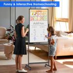 maxtek Magnetic Mobile White Board, 40 x 24 Double Sided Dry Erase Board Rolling Whiteboard, Aluminum Frame Standing Whiteboard on Wheels for Home Office Classroom (40 x 24 Black)