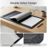 Premium Double-Sided Faux Leather Desk Pad – Non-Slip, Waterproof, with Magnetic Cable Organizer & File Storage – Designed for Offices & Creative Spaces – Durable & Easy to Clean（Black）