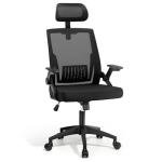 Ergonomic Office Chair, High Back Home Desk Chair & Thickness Seat, Flip-Up Armrest, 135° Reclining Tilt Lock, Mesh Back Office Chairs for Man Woman