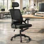 Ergonomic Office Chair, High Back Home Desk Chair & Thickness Seat, Flip-Up Armrest, 135° Reclining Tilt Lock, Mesh Back Office Chairs for Man Woman