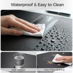 Premium Double-Sided Faux Leather Desk Pad – Non-Slip, Waterproof, with Magnetic Cable Organizer & File Storage – Designed for Offices & Creative Spaces – Durable & Easy to Clean（Black）