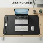 Premium Double-Sided Faux Leather Desk Pad – Non-Slip, Waterproof, with Magnetic Cable Organizer & File Storage – Designed for Offices & Creative Spaces – Durable & Easy to Clean（Black）