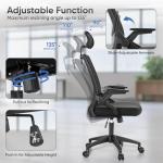 Ergonomic Office Chair, High Back Home Desk Chair & Thickness Seat, Flip-Up Armrest, 135° Reclining Tilt Lock, Mesh Back Office Chairs for Man Woman