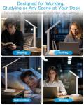 One Beat Desk Lamp with 6 Outlets 4 USB Ports(2×USB-C),Eye Protection Table Lamp Power Strip with 4 Color Modes 5 Brightness Touch LED Desk Lamps for Home Office College Dorm Room Essentials(White