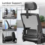 Ergonomic Office Chair, High Back Home Desk Chair & Thickness Seat, Flip-Up Armrest, 135° Reclining Tilt Lock, Mesh Back Office Chairs for Man Woman