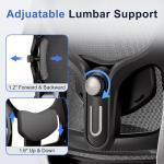 marrap Ergonomic Office Chair, Mesh Seat Cushion with 3D Armrests and 3D Headrest, Adjustable Lumbar Support with 90-120° Rocking Function, Black