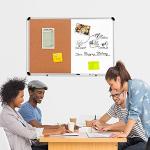 Amazon Basics Magnetic Dry Erase Whiteboard & Cork Board Combo, Wall Mounted for Home, Office and Classroom, Aluminum Frame, 36" x 24", White/Yellow