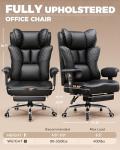 GTPLAYER Big and Tall Office Chair 400LBS Wide Ergonomic Gaming Chair with Deluxe Embossing Designed Leather with Foot Rest,150°Reclining Adjustable Soft Armrests Pocket Spring Back Support and Pillow