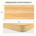 FLEXISPOT EN2 Whole-Piece Standing Desk with Clamp Power Strip, 55 x 28 Electric Stand Up Height Adjustable Desk with Cable Management (White Frame + 55" Maple Top, 2 Packages)