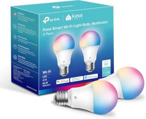 Kasa Smart Color Changing Dimmable Light Bulbs 2-Pack