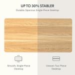 FLEXISPOT EN2 Whole-Piece Standing Desk with Clamp Power Strip, 55 x 28 Electric Stand Up Height Adjustable Desk with Cable Management (White Frame + 55" Maple Top, 2 Packages)