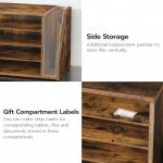 HOOBRO Mail Sorter, Literature Organizer with Adjustable Shelves, Paper Organizer for Office, Home, Wood Countertop File Holders, Mails, Magazines, Rustic Brown FG41WF01