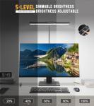 Kaulsoue Desk Lamp for Home Office with Base, Eye-Caring Desk Light with Adjustable Gooseneck, 12W USB Adapter Touch Control 5 Dimmable Brightness & Color Tall Lamp for Work, Computer, Study, Task