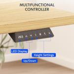 FLEXISPOT EN2 Whole-Piece Standing Desk with Clamp Power Strip, 55 x 28 Electric Stand Up Height Adjustable Desk with Cable Management (White Frame + 55" Maple Top, 2 Packages)