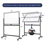 TSJ OFFICE Large Rolling Whiteboard - Dry Erase Magnetic 48 x 32 Inches White Board Height Adjust Double Sides Mobile Portable Easel on Wheels, Dry Erase Board with Stand for Office, Home & Classroom