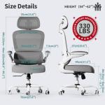 TRALT Office Chair Ergonomic Desk Chair, 330 LBS Home Mesh Office Desk Chairs with Wheels, Comfortable Gaming Chair, High Back Office Chair for Long Hours (White)