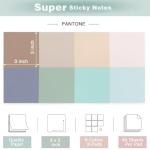 Vintage Colors Sticky Notes 3x3 inch, 8 Pads, Self-Stick Note Pads, Super Sticky Self-Adhesive Sticky Notes, 8 Pads/Pack, 80 Sheets/Pad