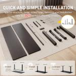 Veken 47.2" Standing Desk, Adjustable Height Office Desk with Wood Desktop, Computer Table for Home Work, Study and Gaming, Small Spaces, Modern Furniture, Black