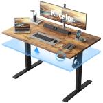 Klicelor Electric Standing Desk 48 Inch, Height Adjustable Desk for Home Office, Sit Stand Up Rising Computer Table with Memory Preset, Rustic Brown