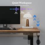 Klicelor Electric Standing Desk 48 Inch, Height Adjustable Desk for Home Office, Sit Stand Up Rising Computer Table with Memory Preset, Rustic Brown