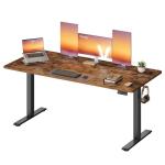 VASAGLE Electric Standing Desk, Height Adjustable Desk, Sedentary Reminder, 4 Memory Heights, for Home Office, 63 x 27.6 Inches, Rustic Brown ULSD316KD02S