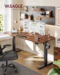 VASAGLE Electric Standing Desk, Height Adjustable Desk, Sedentary Reminder, 4 Memory Heights, for Home Office, 63 x 27.6 Inches, Rustic Brown ULSD316KD02S
