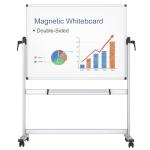 VIZ-PRO Double-Sided Magnetic Mobile Whiteboard, 48 x 36 Inches, Aluminium Frame and Stand