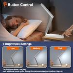 Giryuhd LED Desk Lamp for Office Home & Battery Operated Lamp Rechargeable Lamp Foldable & Portable Light, LED Desk Light Strip, 3 Brightness Dimmable Small Desk Lamp Wireless Reading Lamp (White)