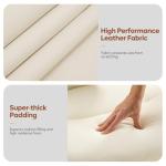 YFO Ergonomic Cross Legged Office Chair and ADHD Meditation Chair with Silent Wheels for Home Office Desk Chair and Yoga, Wider Backrest Support and Storage Pockets Design, PU Leather, Cream