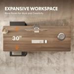 FLEXISPOT 71" Executive Standing Desk with Drawers & PC Case, Secretary Desk with Dual Motor Lift, 222 LBS Capacity, 1" Thick Desktop, Ideal for Home Office Workstation, Black Walnut, 3 Packages