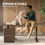 FLEXISPOT 71" Executive Standing Desk with Drawers & PC Case, Secretary Desk with Dual Motor Lift, 222 LBS Capacity, 1" Thick Desktop, Ideal for Home Office Workstation, Black Walnut, 3 Packages