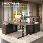 FLEXISPOT 71" Executive Standing Desk with Drawers & PC Case, Secretary Desk with Dual Motor Lift, 222 LBS Capacity, 1" Thick Desktop, Ideal for Home Office Workstation, Black Walnut, 3 Packages