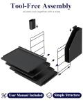 Kitsure Desk Organizer - 4-Tier Office Desk Accessories with Drawer ＆ Pen Holder, Tool-Free Assembly Organizer with Non-Slip Pads, for Office Supplies Storage, Plastic, 13.3" x 8.0" x 10.8", Black