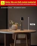 KDG 2 Pack Cordless Table Lamp, Portable LED Desk Lamps, 5000mAh Battery Operated, 3 Color Stepless Dimming Up, for Restaurant, Bedroom, Outdoor Camping, Coffee Shop, Night Light, Rechargeable (Black)