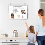 TSJ OFFICE Small White Board - 12 X 16 Inches Small Magnetic Dry Erase Board with Hooks for Wall, Desktop Whiteboard Stand 360 Degrees Revolving Double Sided for Office, Home, School, Silver