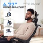 Ergonomic Office Chair with Footrest - Adjustable Lumbar Support & Headrest, 90-160° Reclining Mesh Back Computer Chair - Home Office/Gaming, 350lbs Capacity