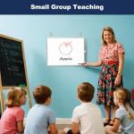 TSJ OFFICE Small White Board - 12 X 16 Inches Small Magnetic Dry Erase Board with Hooks for Wall, Desktop Whiteboard Stand 360 Degrees Revolving Double Sided for Office, Home, School, Silver