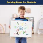 TSJ OFFICE Small White Board - 12 X 16 Inches Small Magnetic Dry Erase Board with Hooks for Wall, Desktop Whiteboard Stand 360 Degrees Revolving Double Sided for Office, Home, School, Silver