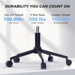 Ergonomic Office Chair with Footrest - Adjustable Lumbar Support & Headrest, 90-160° Reclining Mesh Back Computer Chair - Home Office/Gaming, 350lbs Capacity