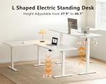 Casaottima 63 Inch Electric L-Shaped Standing Desk, Reversible Corner Desk with Height Adjustment, Large Ergonomic Workstation for Home Office, Reception Room, White