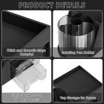 Marbrasse Desk Organizer with 2 Drawer, 360°Rotating Pen Holder, Desk Organizers and Accessories with 6 Slots Pencil Holder + 2 Drawer, Art Supply Storage Box Caddy for Office (Black)