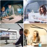 ShineTech LED Desk Lamp, 31.5" Ultra Wide Double Head Architect Light with Clamp, 50 Adjustable Lighting Modes, Eye-Caring Bright Task Lamp for Home Office, Large Monitor, Memory & Auto-Off Timer